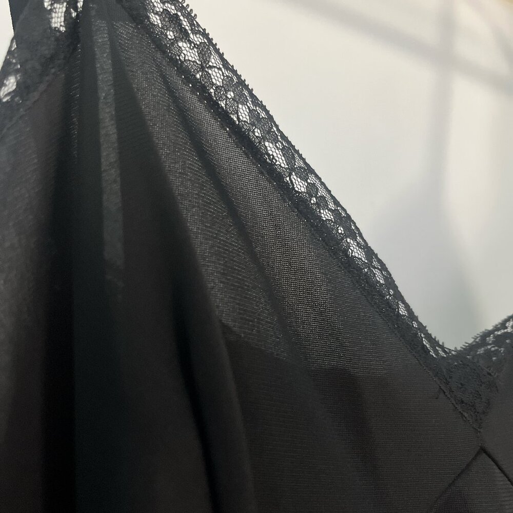 black slip dress